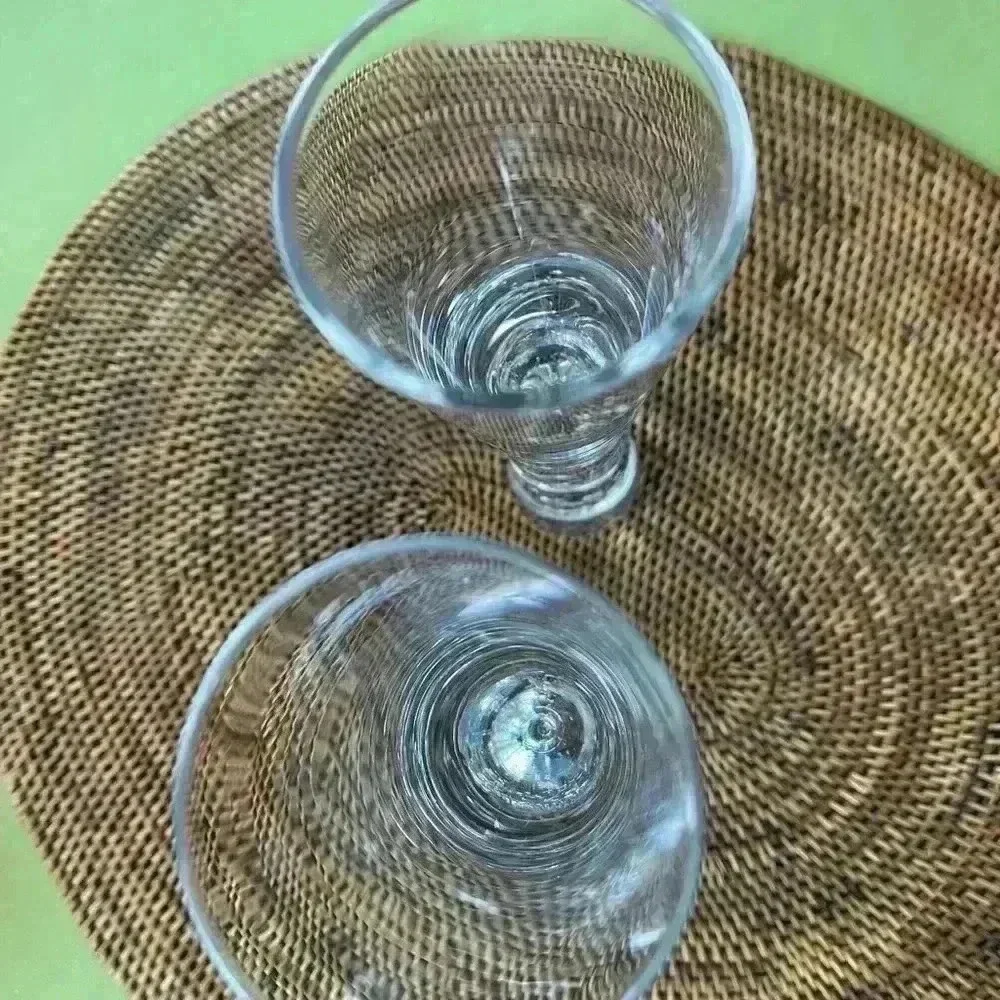 Mysterious rising bubbles / Pair Champagne Cocktail Glass / Sghr SKU 220109